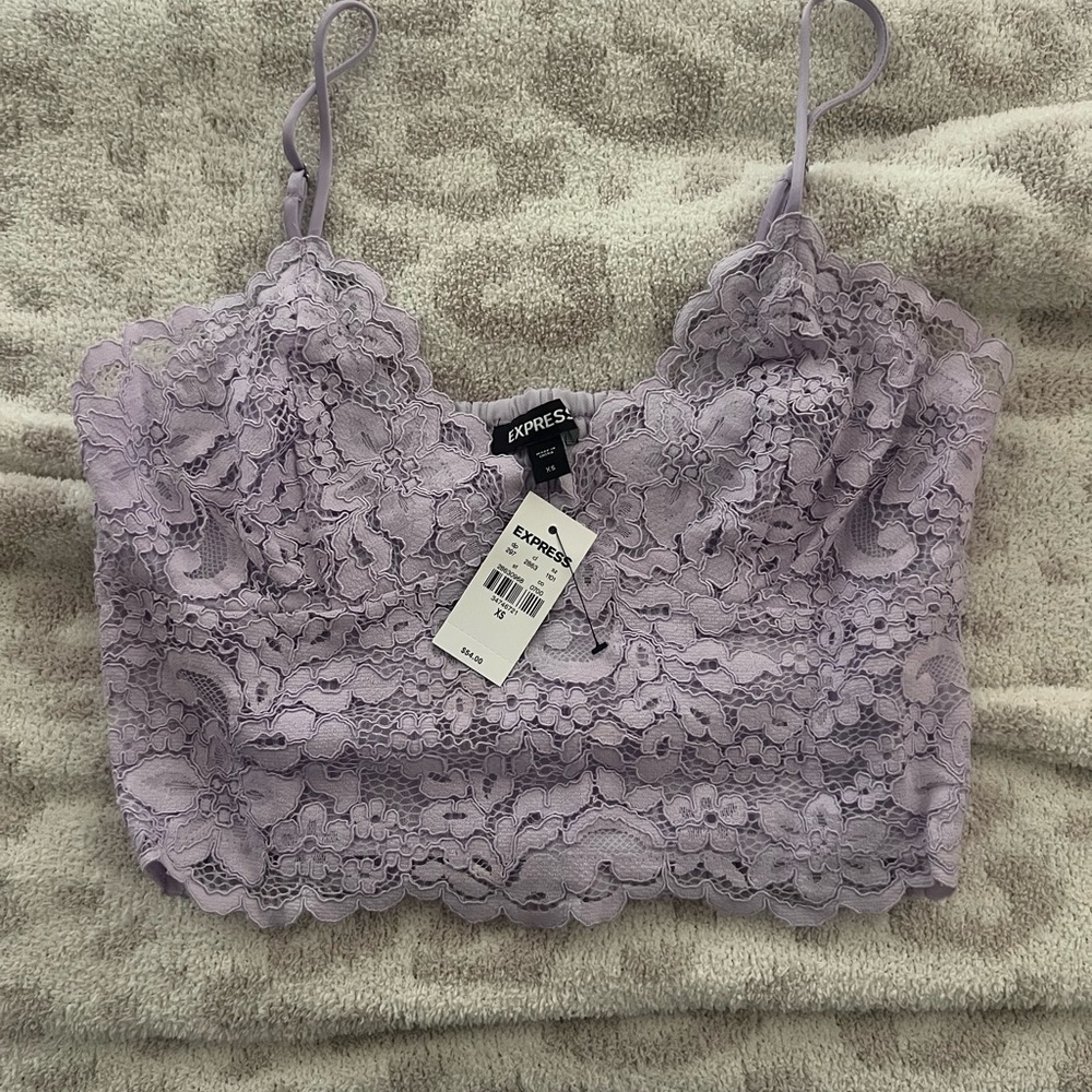 Express Light Purple Lace Top